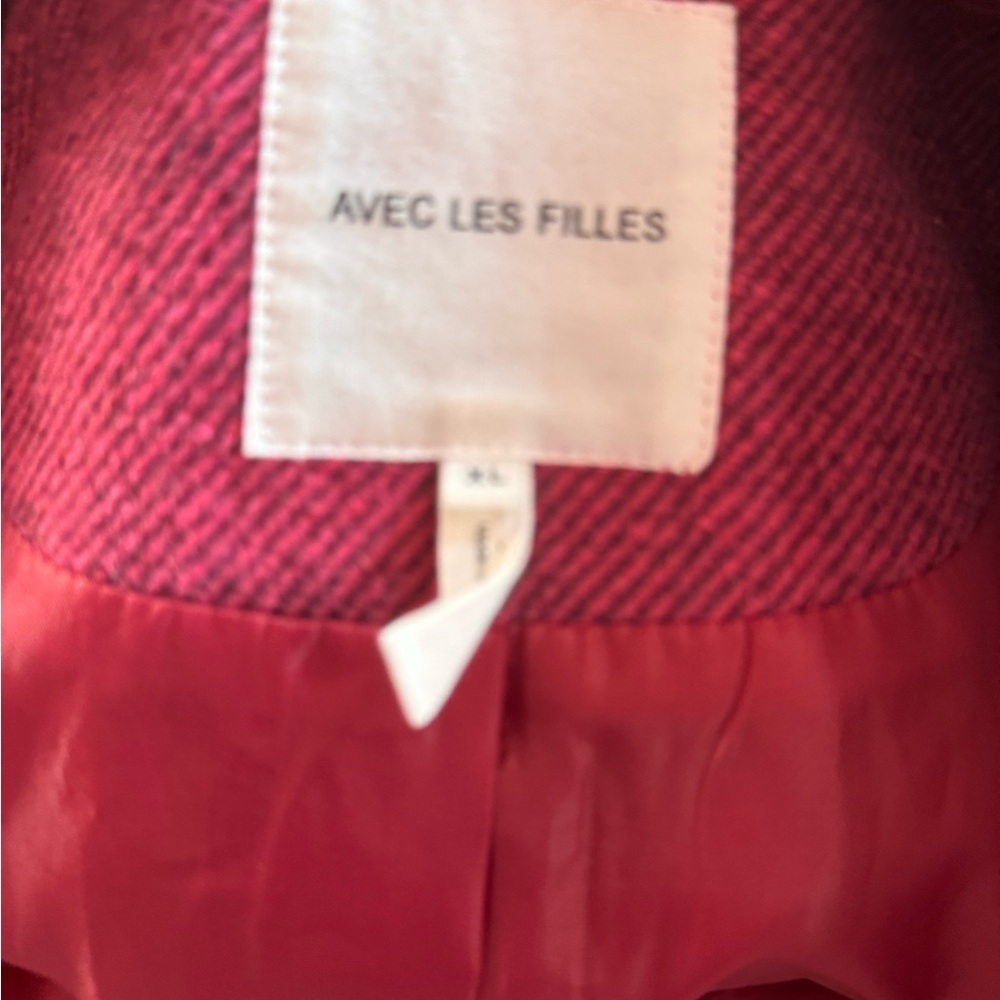 Avec Les Filles Women's Pink Coat with Gray Hoodie - Picture 6 of 9